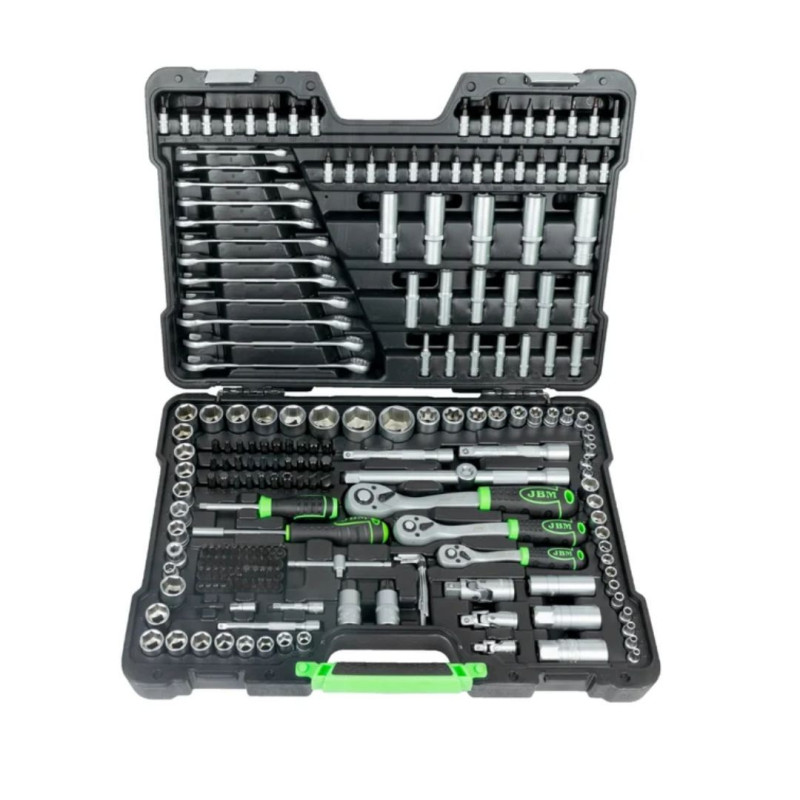 MALETÍN DE HERRAMIENTAS JBM 216 PIEZAS CON VASOS HEXAGONALES