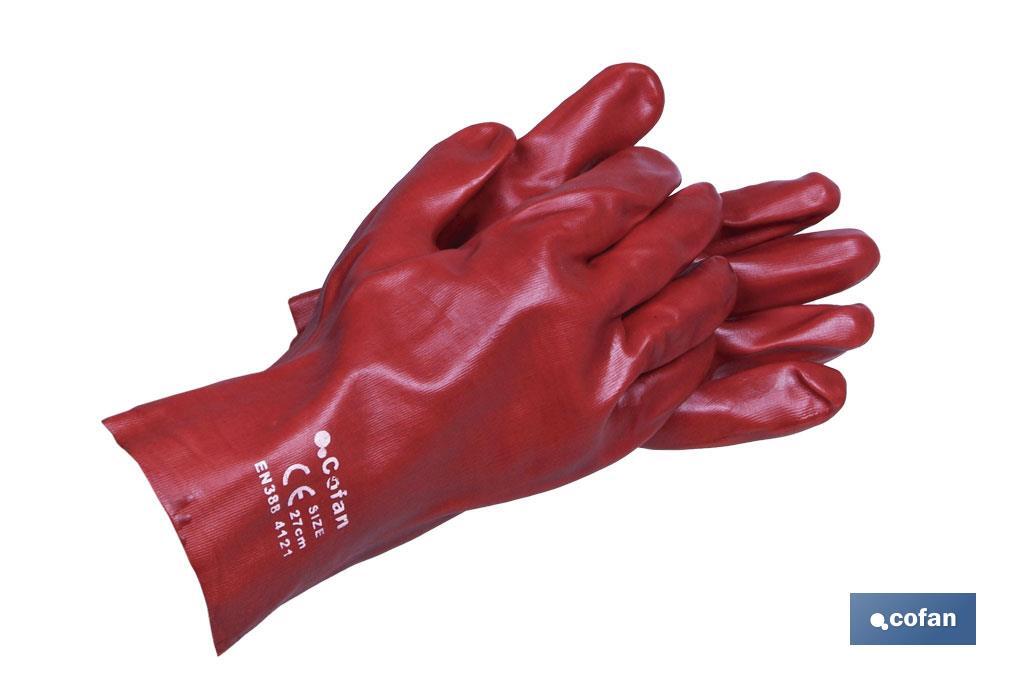 GUANTE PVC ESTANCO ROJO DE 27 Cms.