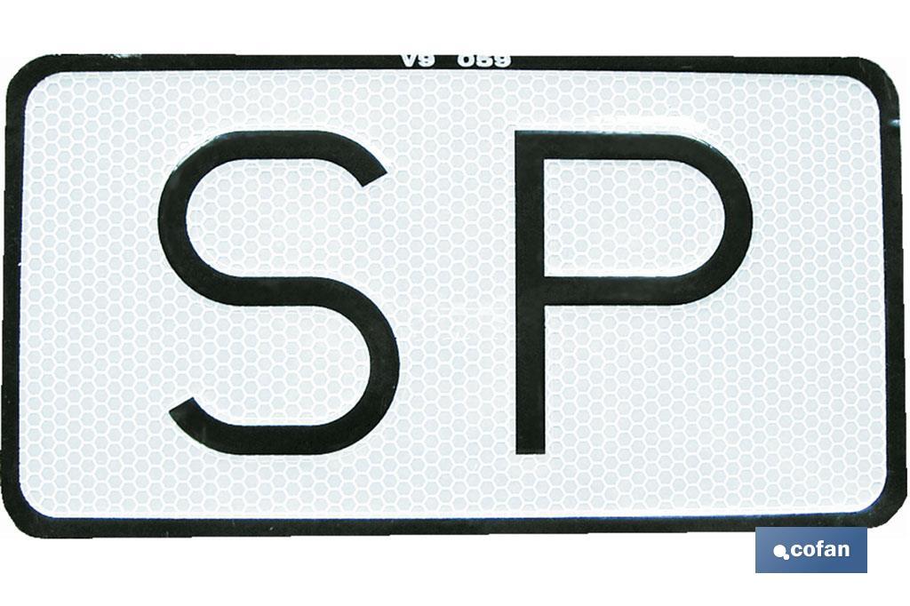 PLACA SP V-9 SERVICIO PÚBLICO 15X75 CM