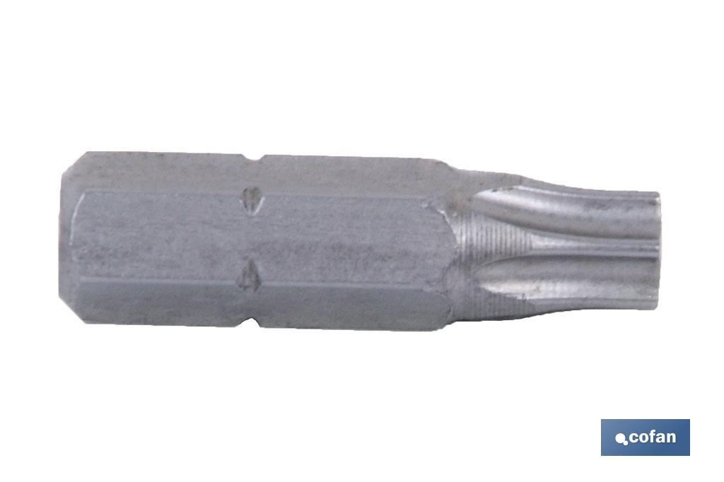 PUNTA DE DESTORNILLADOR TORX INVIOLABLE T-10 VENTA UNITARIA