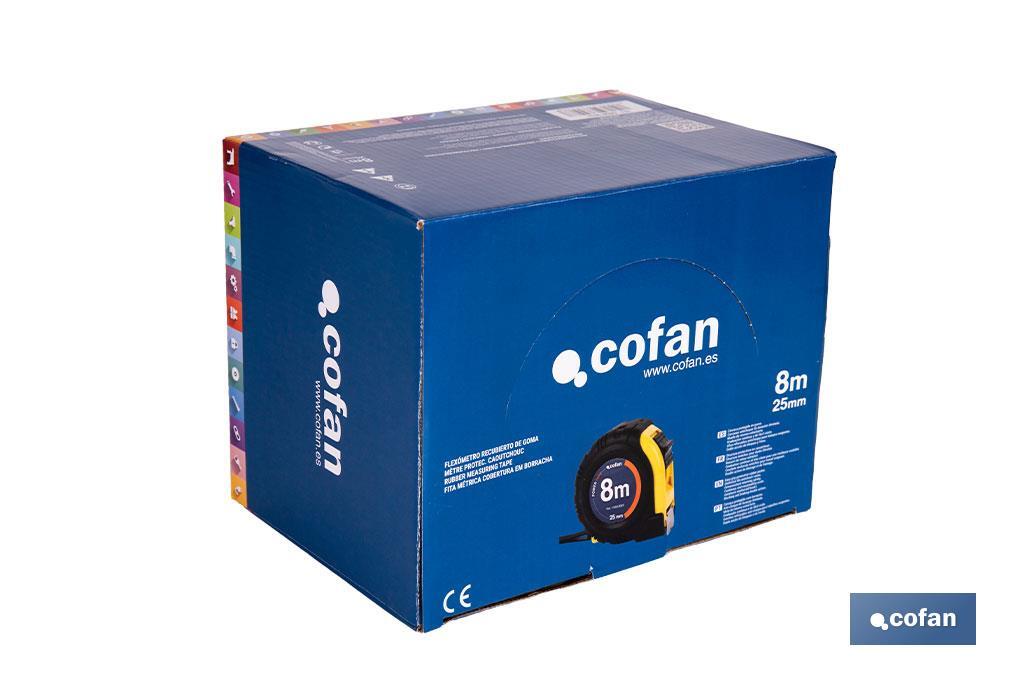 EXPOSITOR DE FLEXÓMETROS CON PROTECCIÓN DE GOMA 25 MM X 8 M 6 UDS.