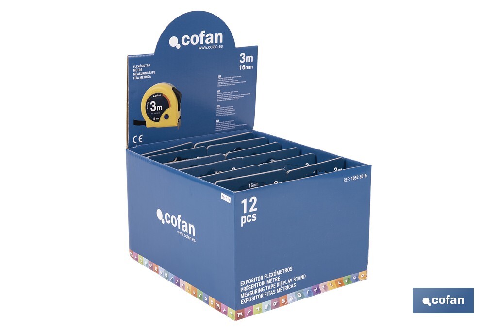 EXPOSITOR DE FLEXÓMETROS 16 MM X 3 M 12 UDS.