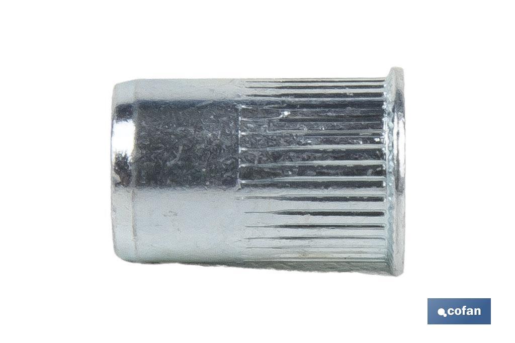 TUERCAS REMACHABLES RANURADAS CABEZA REDUCIDA ACERO M4