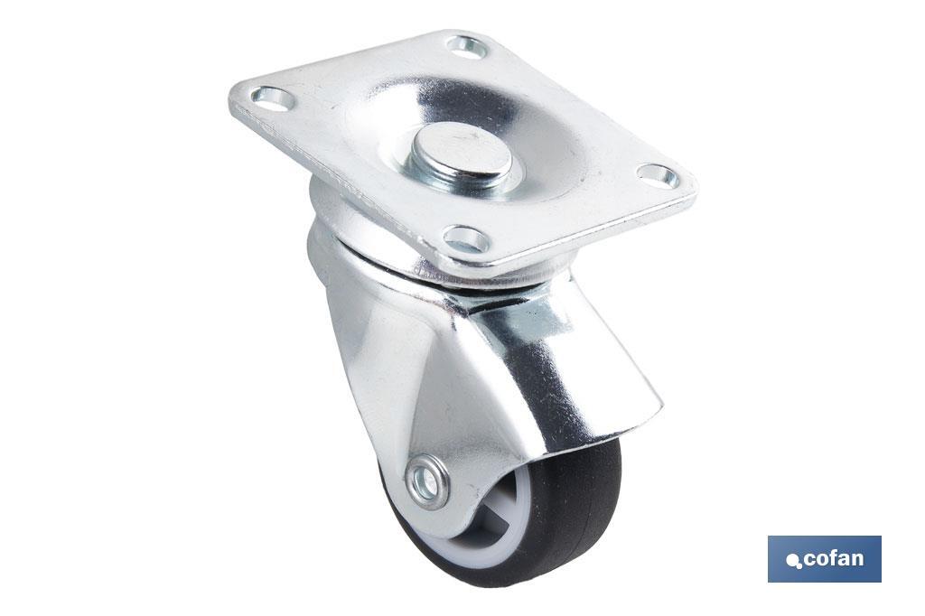 RUEDA GOMA/GRIS PLACA Ø30X18MM