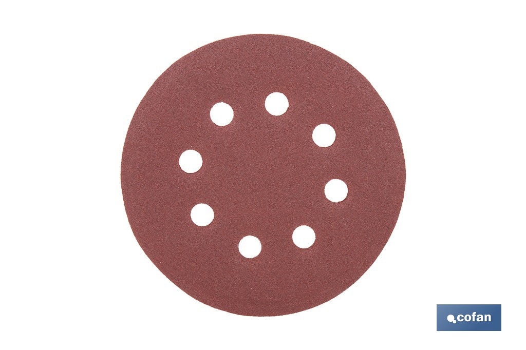 HOJA DE LIJADO LIJADORA ORBITAL 8 AGUJEROS Ø125 MM G. 180