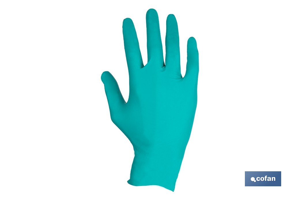 CAJA 100 UDS. GUANTES NITRILO VERDE COFAN PROTECCION FITOSANITARIOS T-L