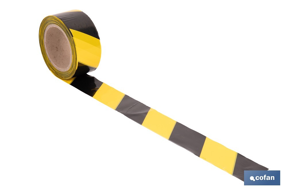 CINTA BALIZAM. AMARILLA/NEGRA 50MM X 100MTS