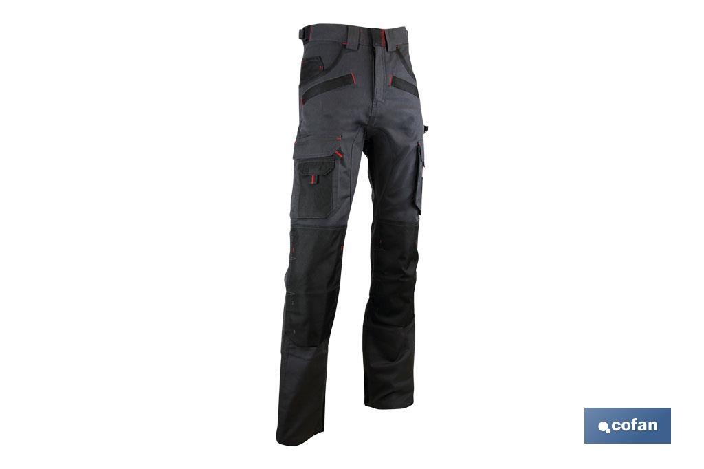 PANTALON TRABAJO MULTIB. CARLSON 300gms/m GRIS-NEGRO T-54