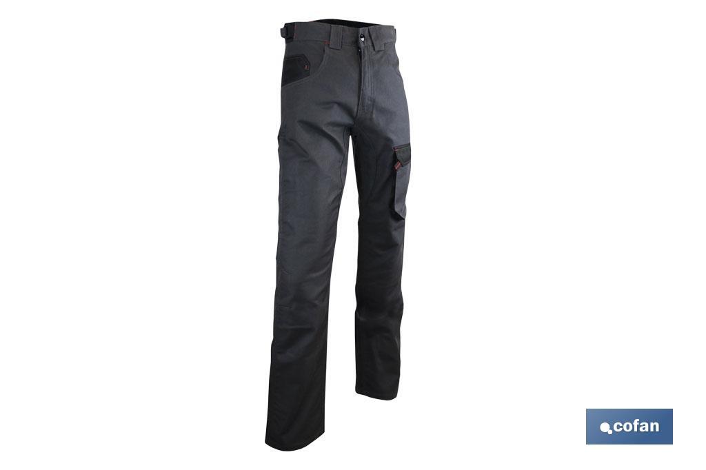 PANTALON TRABAJO QUANT 300gms/m GRIS-NEGRO T-44