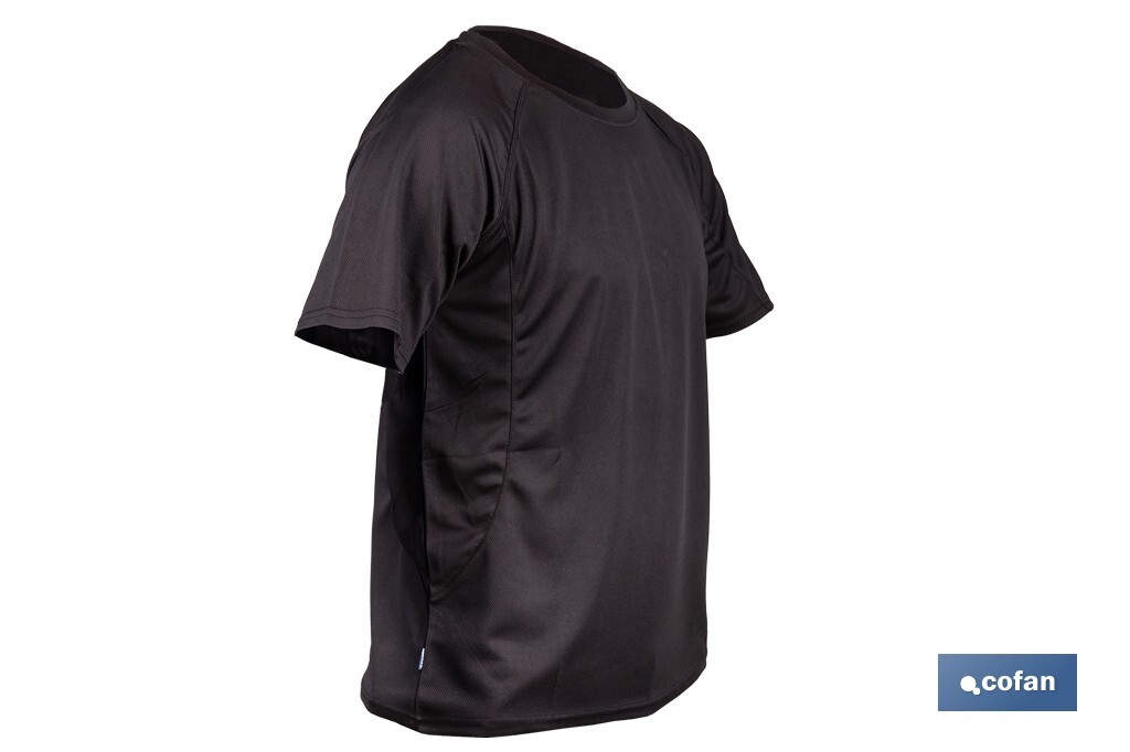 CAMISETA TRANSPIRABLE MODELO PILOTE NEGRA 160 g/m2 TALLA-XL