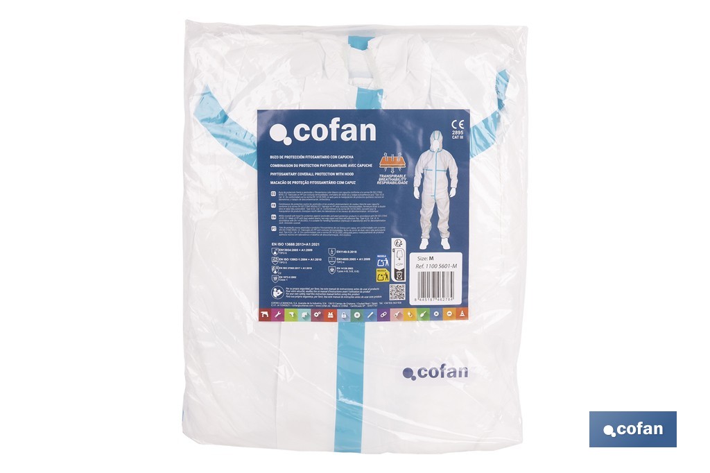 BUZO C/CAPUCHA FITOSANITARIOS ISO 27065 TALLA M