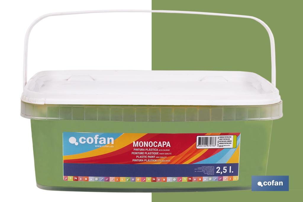 PINTURA PLÁSTICA MONOCAPA Verde Pistacho (2,5 LT