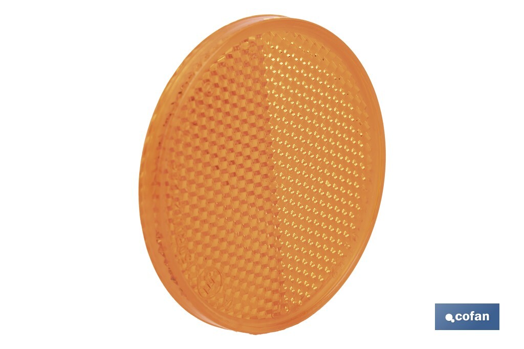 CATADIÓPTRICO REDONDO ÁMBAR Ø 60 MM ADHESIVO