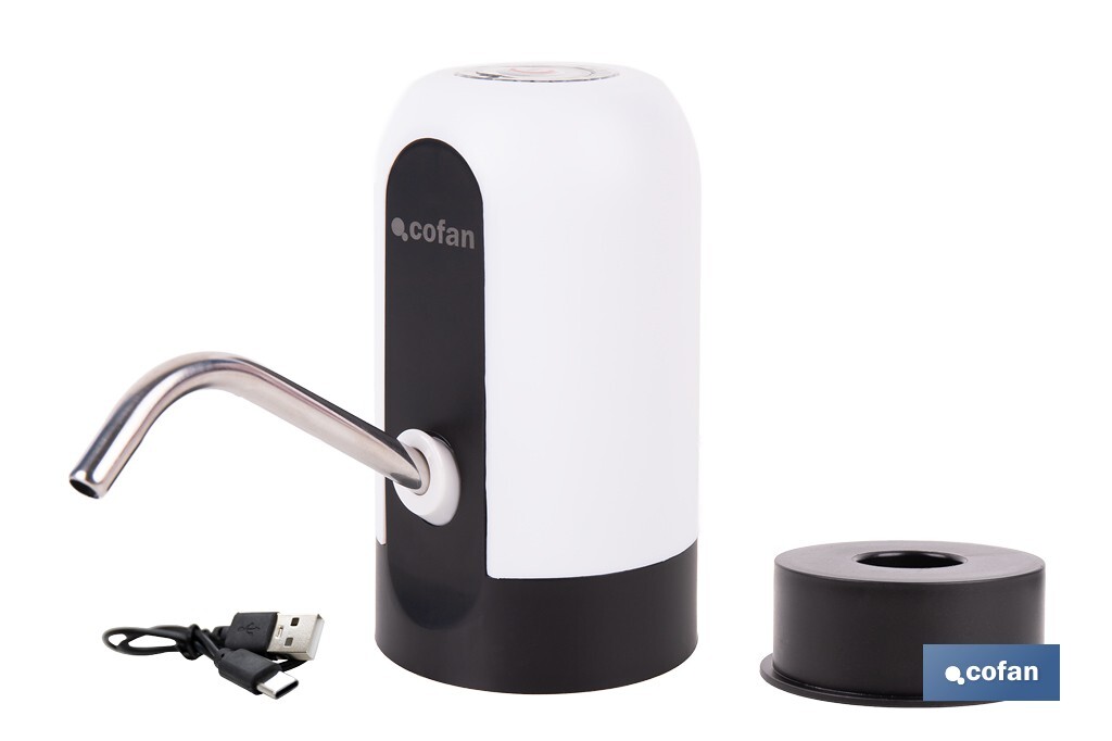 DISPENSADOR DE AGUA PARA GARRAFAS RECARGABLE USB 6.9 X12.3 CM
