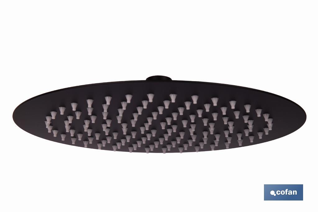 CABEZAL DE DUCHA REDONDO EXTRAFINO DE ACERO INOXIDABLE 304 NEGRO MATE Ø24,5 CM