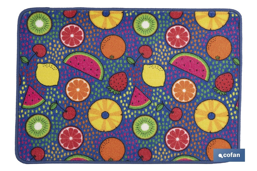 FELPUDO CON ESTAMPADO DIGITAL FRUTAS 50 x 70 CM