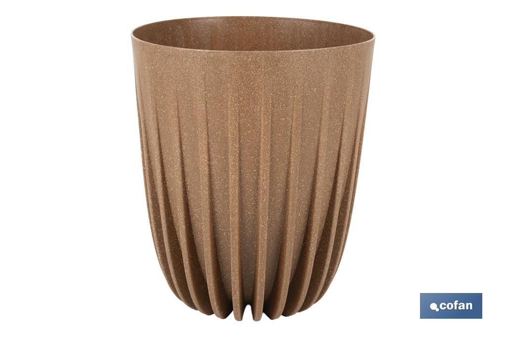 MACETA CON FILTRO DE DRENAJE A RAYAS COLOR MARRÓN WPC Ø 390X 463 MM 39,6 L venta unitaria