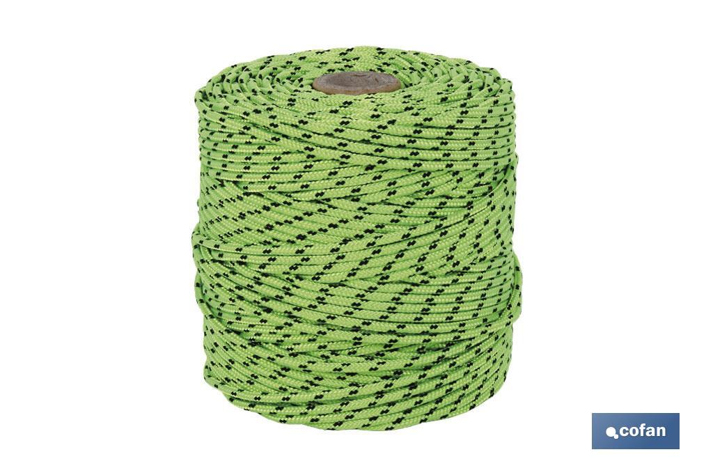 CORDÓN TRENZADO HIPPIE VERDE/NEGRO 3MM X 25 M