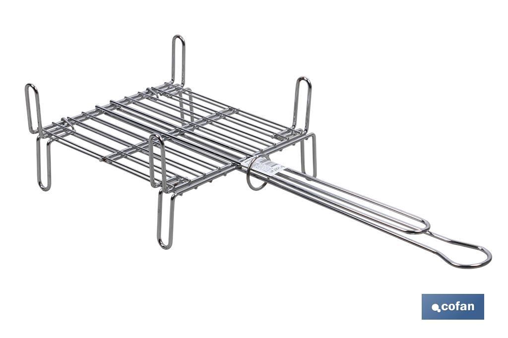 PARRILLA DOBLE INOX 500 X 500MM