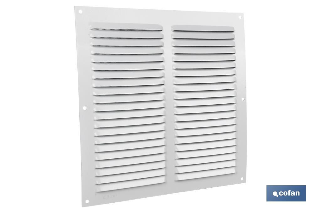 REJILLA DE VENTILACIÓN ALUMINIO BLANCO CON MOSQUITERA 25 X 25 CM venta unitaria