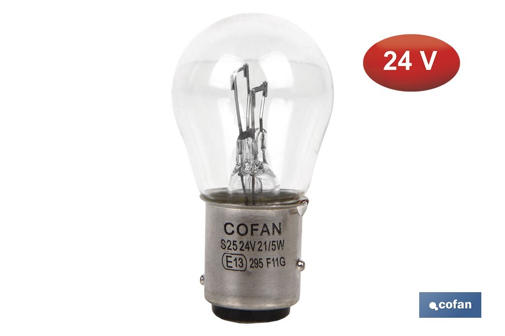 LÁMPARA COFAN 2 POLOS P21/5W (BA15d) 24V