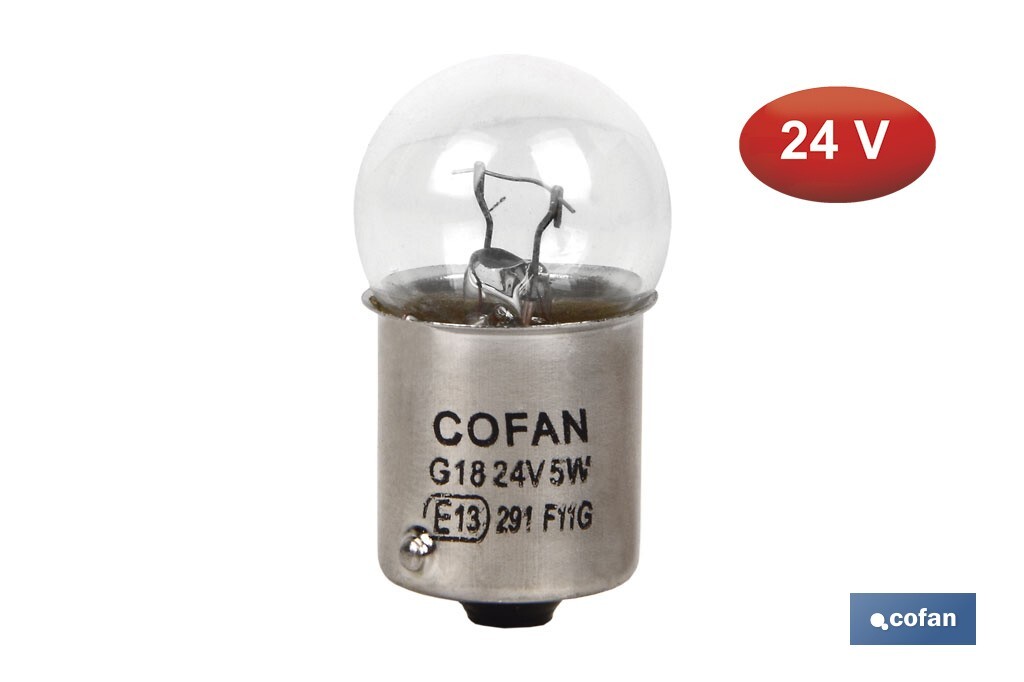 LÁMPARA COFAN PILOTO R5W (BA15s) 24V