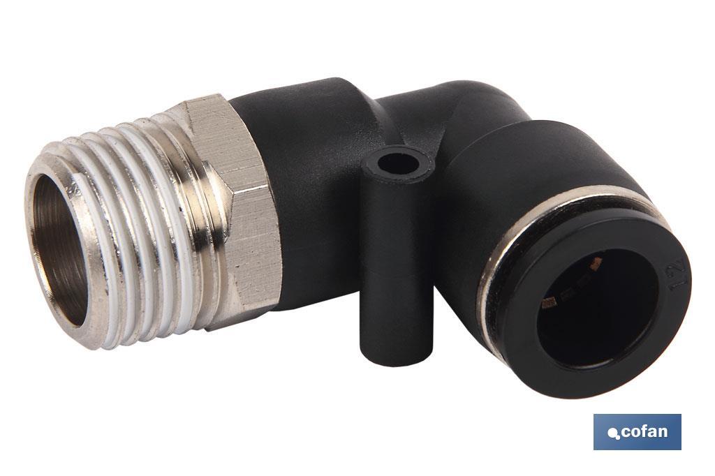 RACOR ROSCADO CODO PLASTICO T-8, R-3/8 RACOR ROSCADO CODO PLASTICO T-8, R-3/8