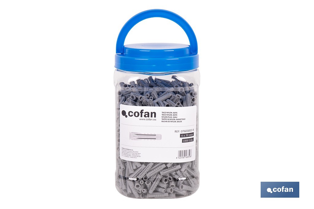 TACO NYLON PA-6 M-6X30 BOTE DE 1.000 UDS.