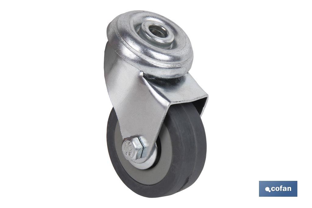 RUEDA GOMA/GRIS PASANTE Ø50X18MM RUEDA GOMA/GRIS PASANTE Ø50X18MM