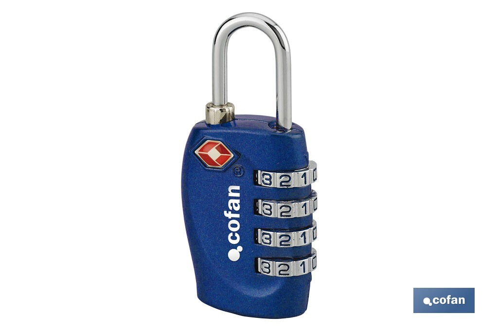 CANDADO COMBINACIÓN EQUIPAJE TSA 4 DÍGITOS 30 MM