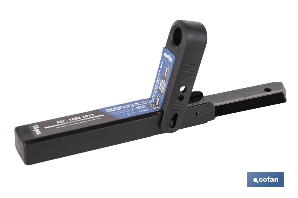 RECAMBIO 10 UDS. HOJA NEGRA SK2 65HRC PARA CÚTER 9 X 80 X 0,6 MM