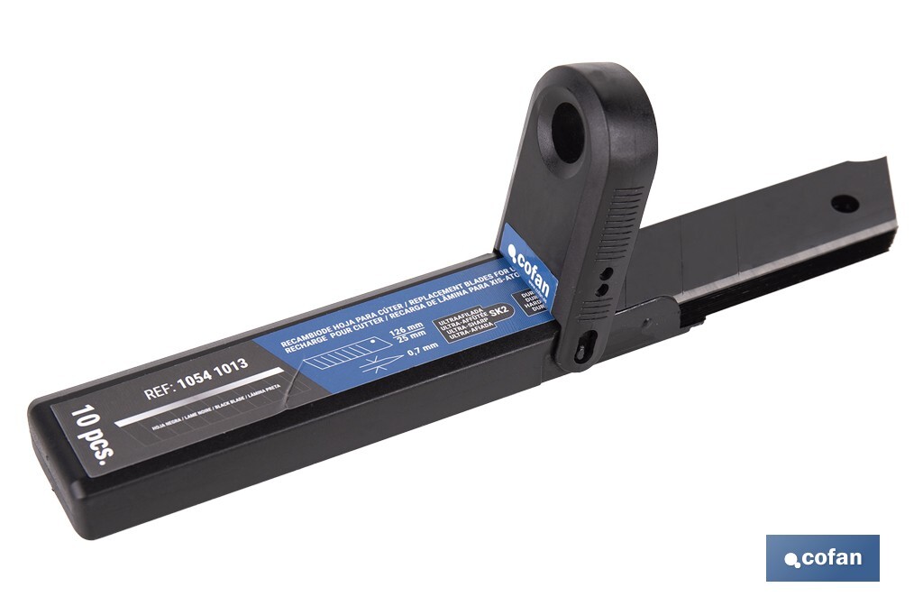 RECAMBIO 10 UDS. HOJA NEGRA SK2 65HRC PARA CÚTER 25 X 126 X 0,7 MM