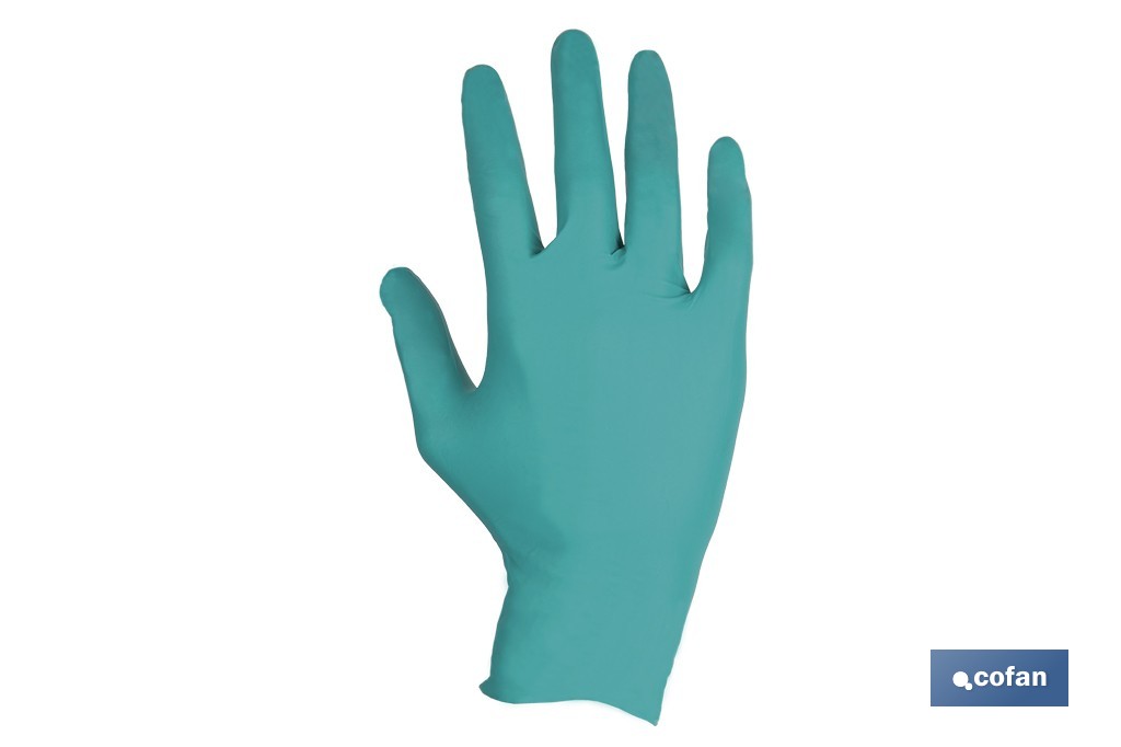 CAJA 100 UDS. GUANTES NITRILO VERDE COFAN PROTECCION FITOSANITARIOS T-XL