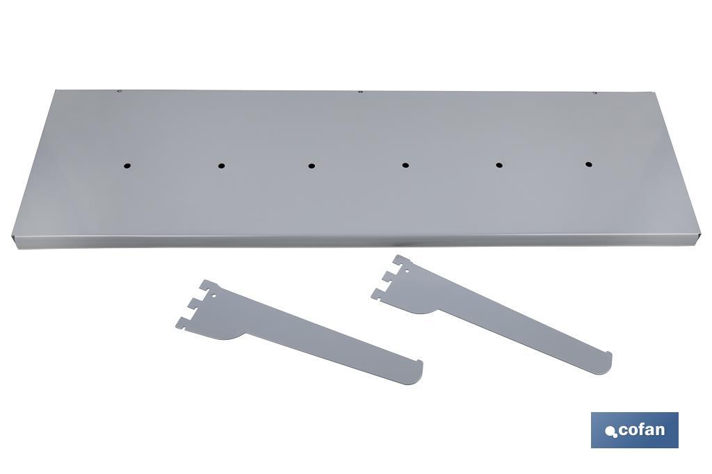 CONJUNTO BANDEJA BLANCA 1000X300MM CON 6 ORIFICIOS DE 9 MM