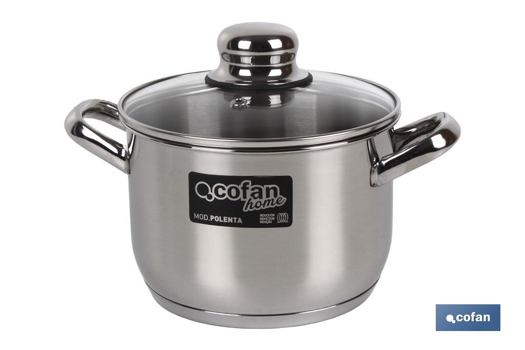 CACEROLA INOX INDUC.6.9L MOD POLENTA T/VIDRIO Ø240 MM