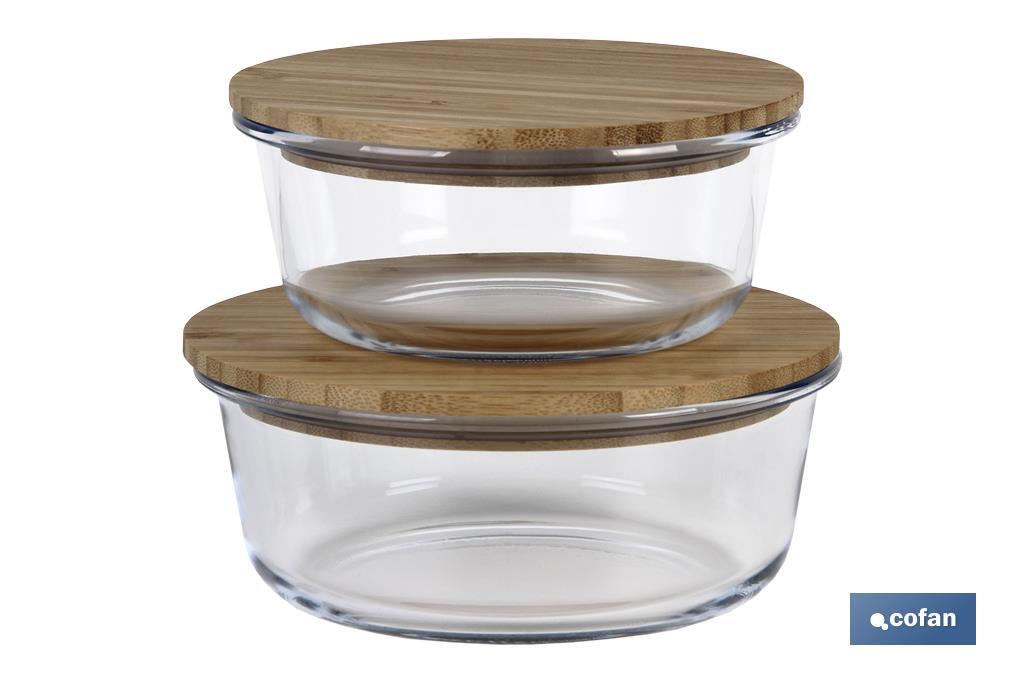 SET DE 2 RECIPIENTES DE BOROSILICATO CON TAPA DE BAMBÚ MODELO PANDA 620 ML - 950 ML SET DE 2 RECIPIENTES DE BOROSILICATO CON TAPA DE BAMBÚ MODELO PANDA 620 ML - 950 ML