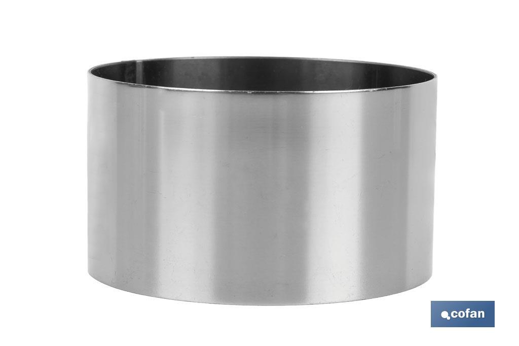 MOLDE REDONDO PARA EMPLATAR ACERO INOXIDABLE  8 X 4.5 CM