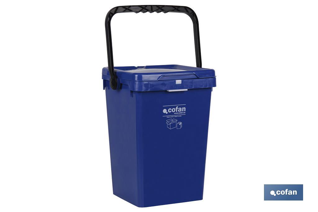 CONTENEDOR AZUL PARA PAPEL-CARTON MODELO ARÁVIGO 25L. CONTENEDOR AZUL PARA PAPEL-CARTON MODELO ARÁVIGO 25L.