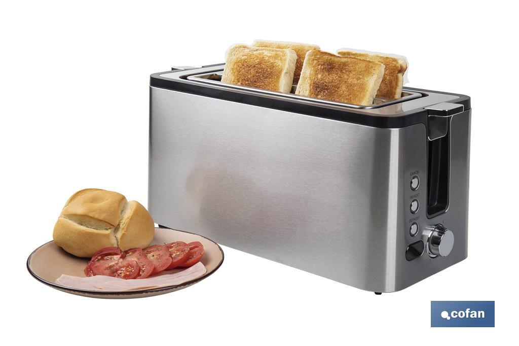 TOSTADOR ANTIHUELLAS 2 RANURAS GRANDES  ACERO INOXIDABLE PANTALLA DIGITAL 35 X 16 X 19 CM 1500 W