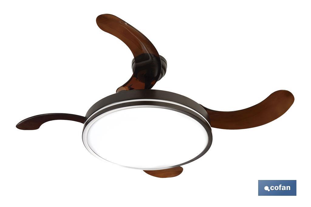 VENTILADOR DE TECHO CON ASPAS DESPLEGABLES Y LUZ LED 106CM 65 W