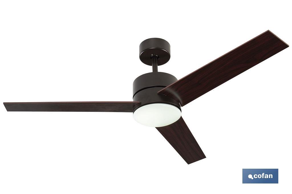 VENTILADOR DE TECHO CON ASPAS EN MADERA Y LUZ LED 132 CM 55 W