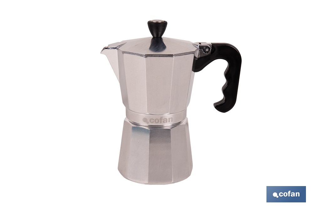 CAFETERA ITALIANA DE ALUMINIO PARA INDUCCIÓN 6 TAZAS