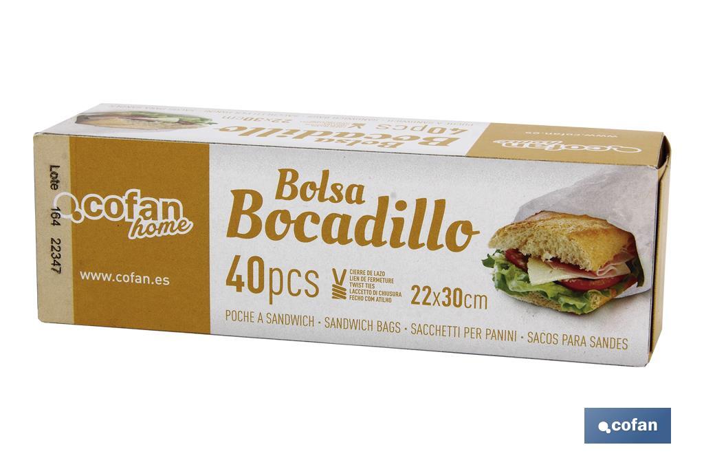 BOLSAS PARA BOCADILLOS 22X30 40UDS