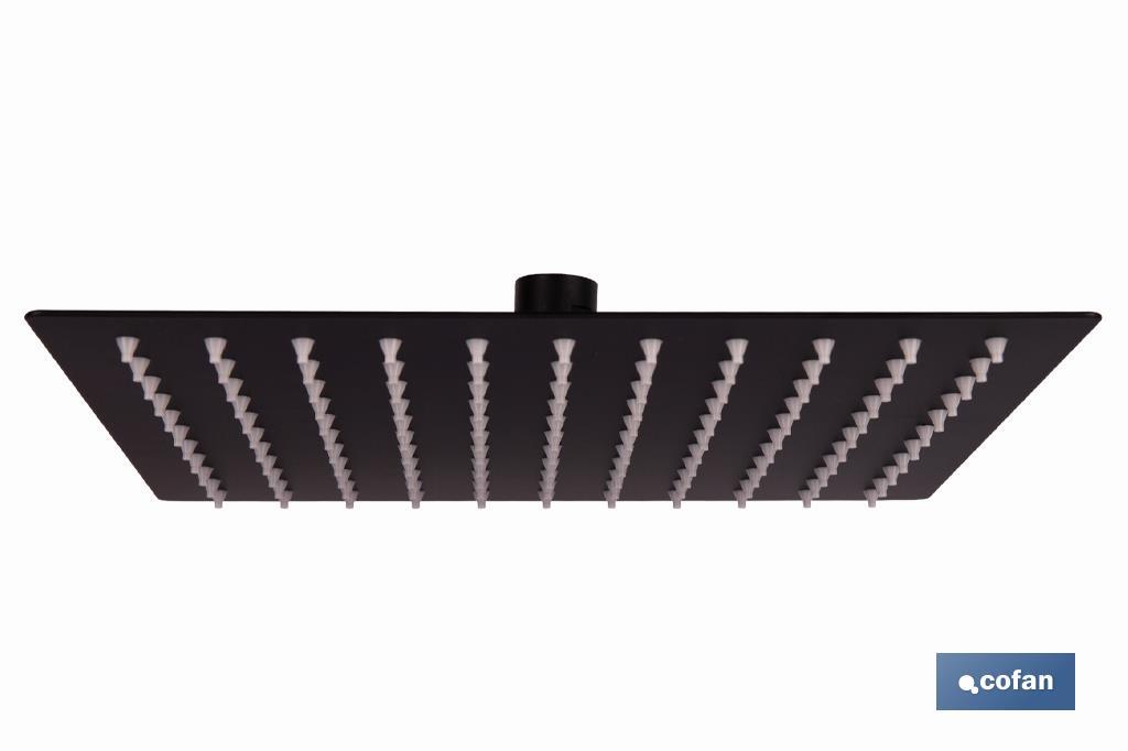 CABEZAL DE DUCHA CUADRADO EXTRAFINO DE ACERO INOXIDABLE 304 NEGRO MATE 24,5 X 24,5 CM