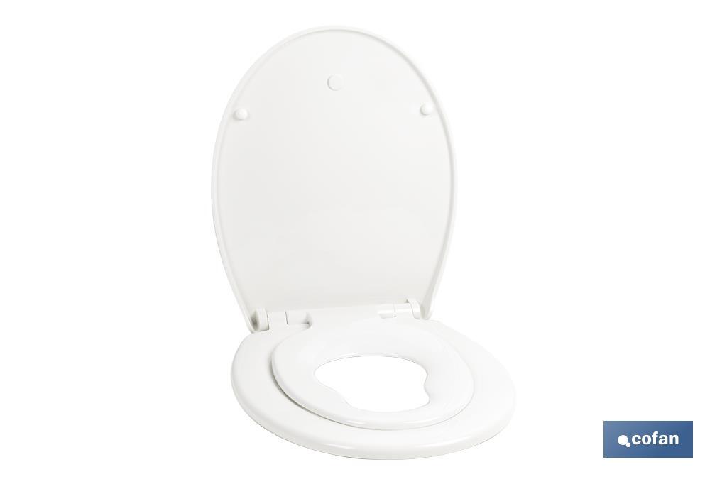 TAPA WC  FORMA OVAL CON ASIENTO PARA NIÑOS  44.7 X 37.1 CM