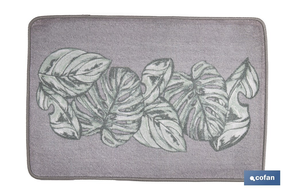 FELPUDO CON ESTAMPADO DIGITAL HOJAS GRANDES 50 x 70 CM