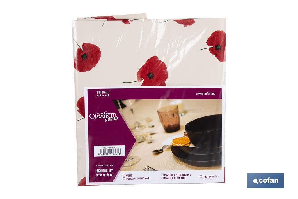 HULE ANTIMANCHAS  AMAPOLAS 1,40 x3,00 M