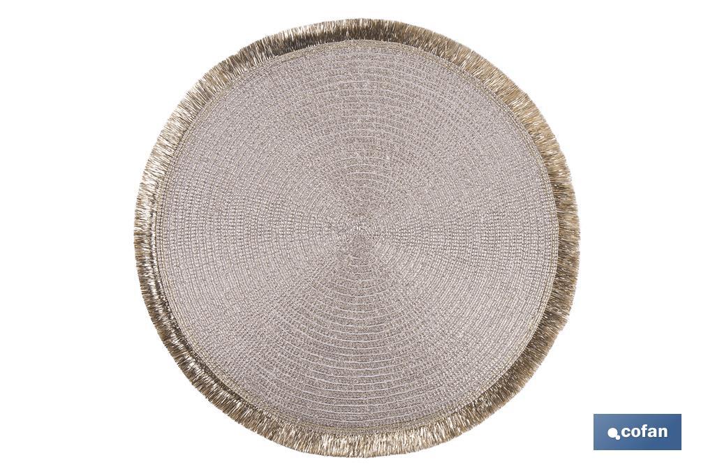 BAJOPLATO REDONDO DE COLOR CHAMPAGNE MEDIDA 38 CM