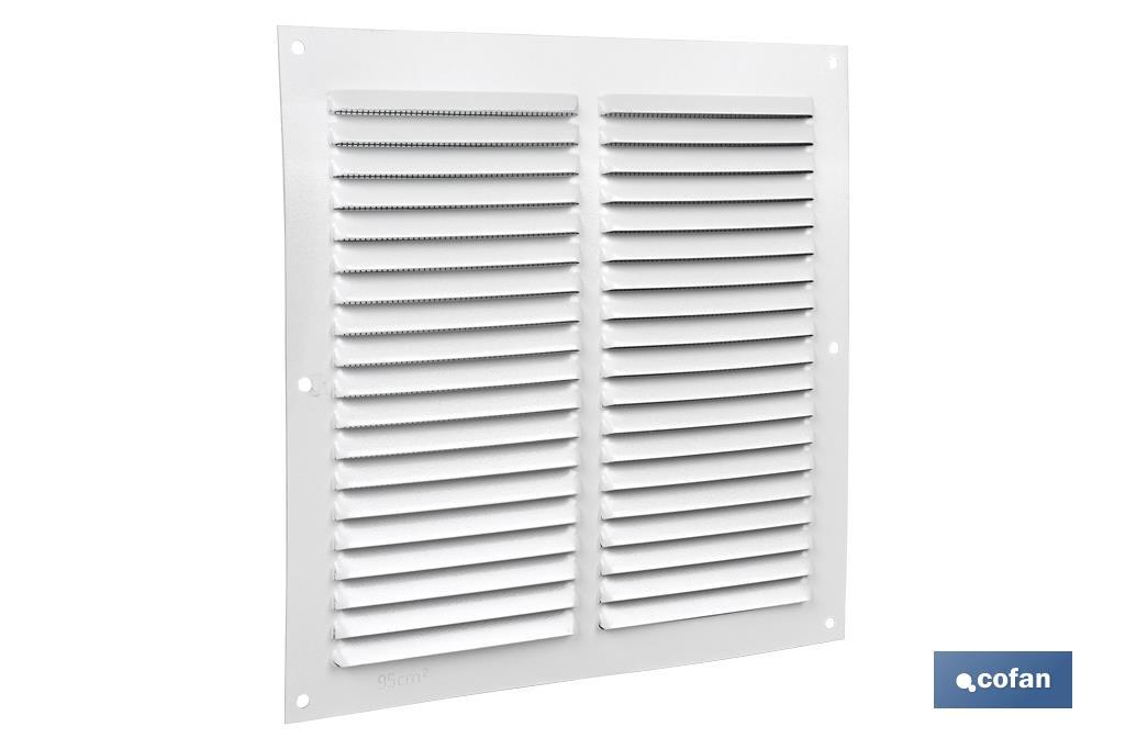 REJILLA DE VENTILACIÓN ALUMINIO BLANCO CON MOSQUITERA 20 X 20 CM venta unitaria