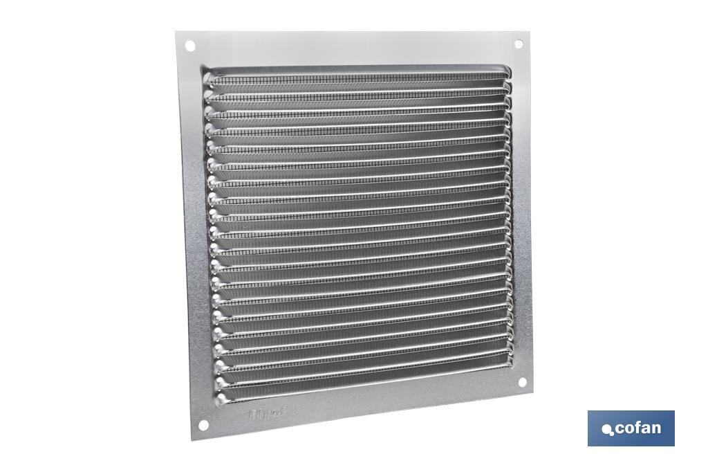 REJILLA DE VENTILACIÓN ALUMINIO CON MOSQUITERA 17 X 17 CM venta unitaria